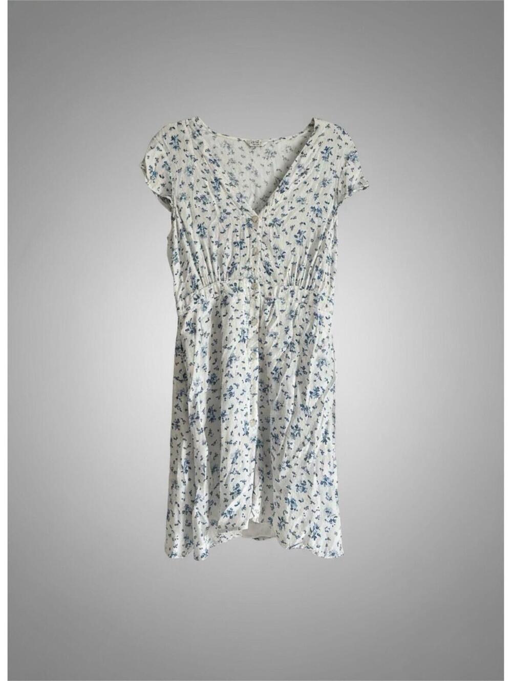 Jack Wills UK12 US8 White Floral Button-Front Dress